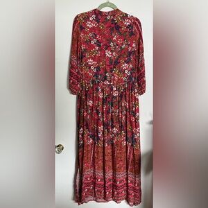 JODIFL Coral Red Floral Printed Blouse